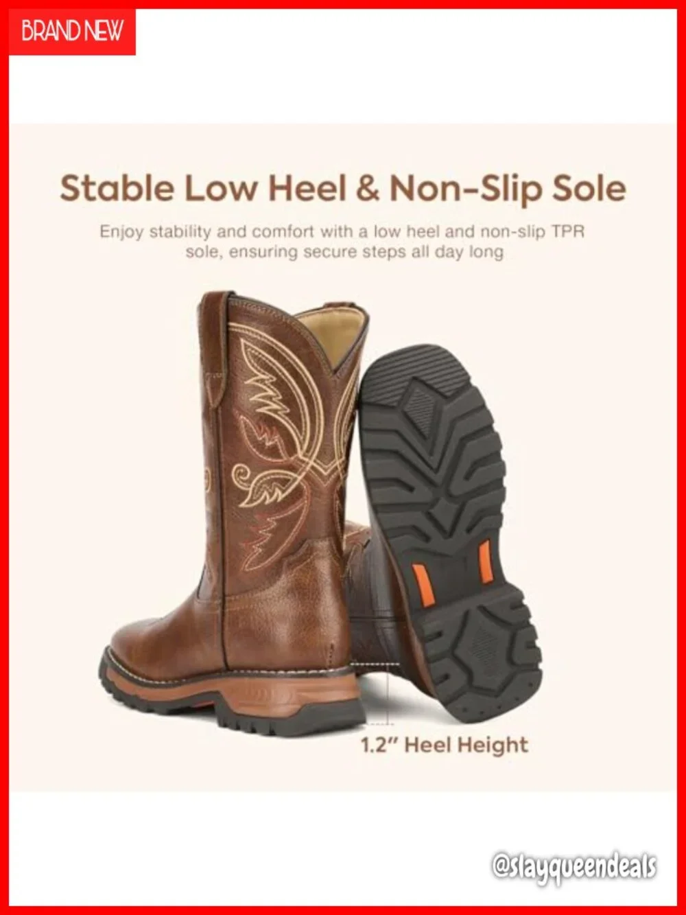 Kids Square Toe Cowboy Boots Western Riding Mid Calf Pull On